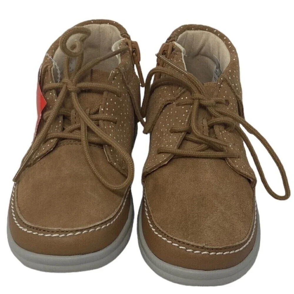 Clarks Girls Tan Moccasins 7.5 M Leather NEW NIB
